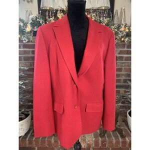 Vintage Pendelton Red Women's Blazer 100% Virgin  Wool Size M-L Christmas Jacket